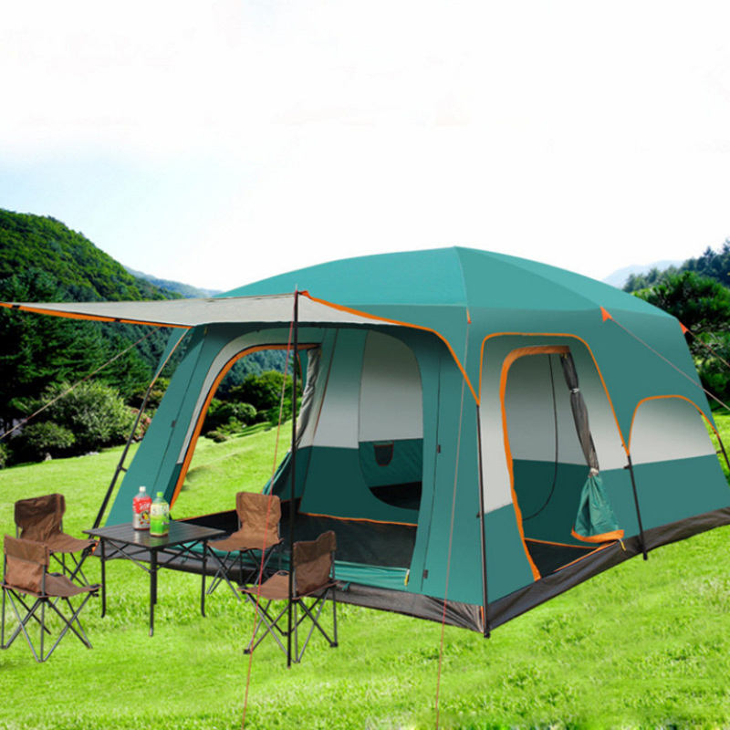 Three Room Multiple Use Polyester Oxford 210D Family Camping Tent 8 Person Big Tent For Event