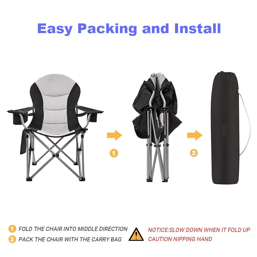 Outdoor Chair Seat Backpack Portable Chairs with Carrying Bag Oxford Steel Foldable Fishing Camping Chair