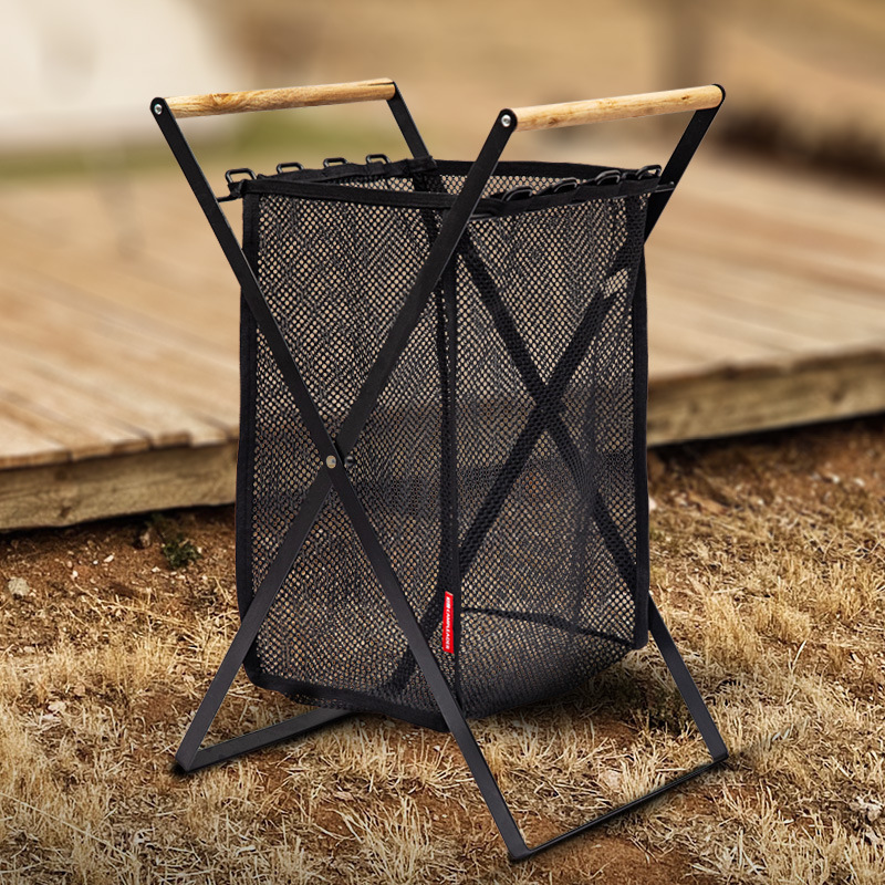 Outdoor storage net basket Multi-functional storage bucket Dirty clothes basket Storage bag Camping garbage rack