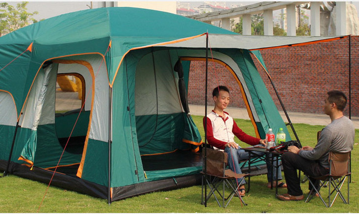 Three Room Multiple Use Polyester Oxford 210D Family Camping Tent 8 Person Big Tent For Event