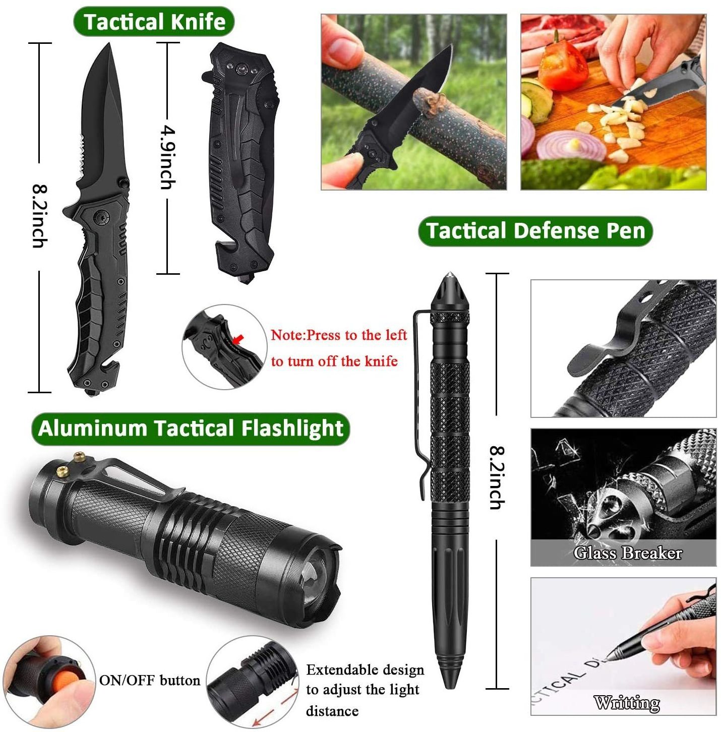 Survival Gear Gift Tactical Outdoor Survival Cars Camping Hiking Survie equipment Tool Emergency Survival Kit