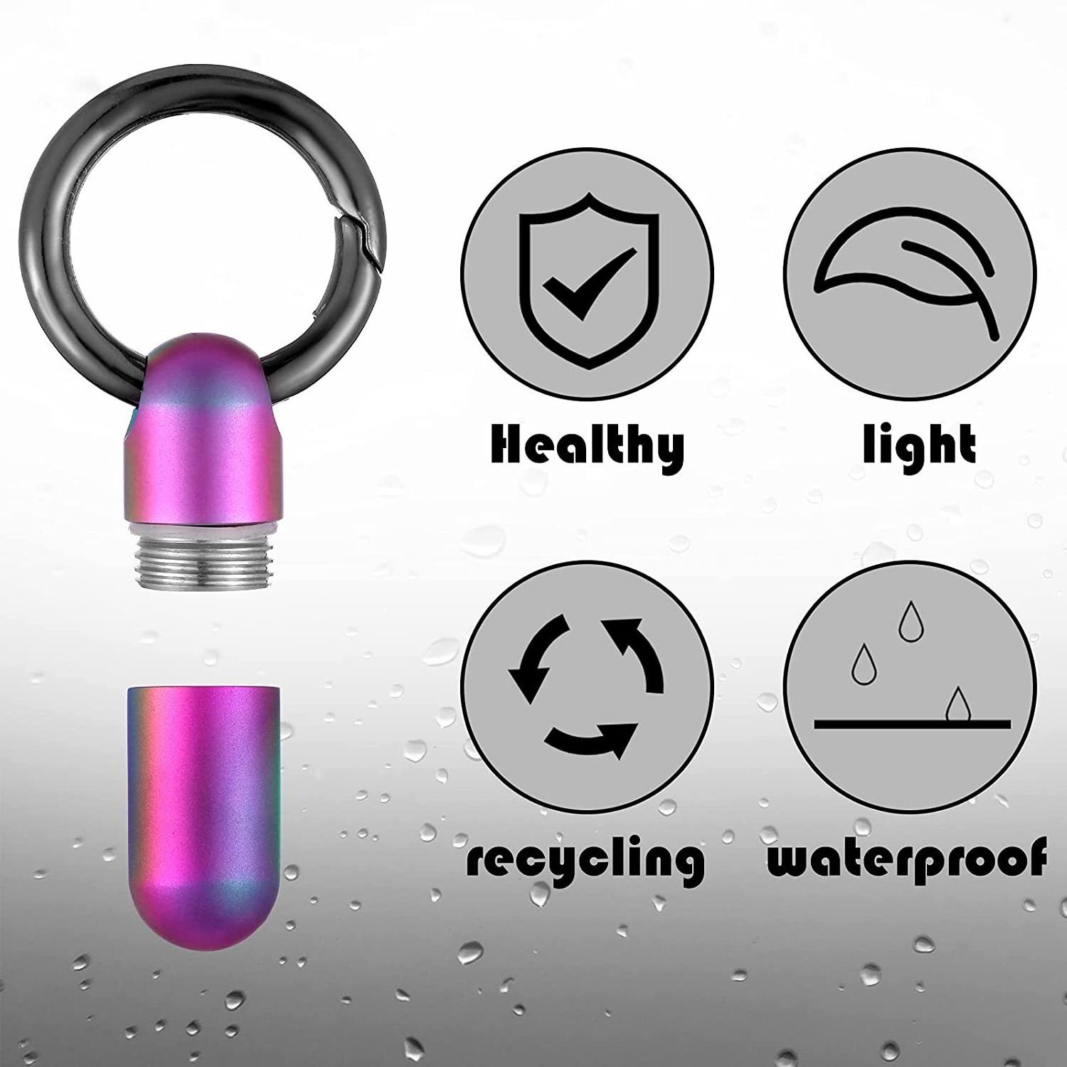 Hot Sale Pill Case Waterproof Pill Fob Portable Medicine Storage Container for Travel Purse Pocket Mini Keychain Pill Holder