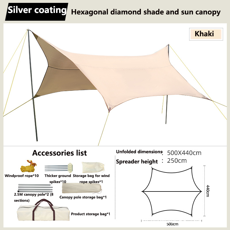 New arrival outdoor Simple portable camping rain and sun protection pergola beach awning tent