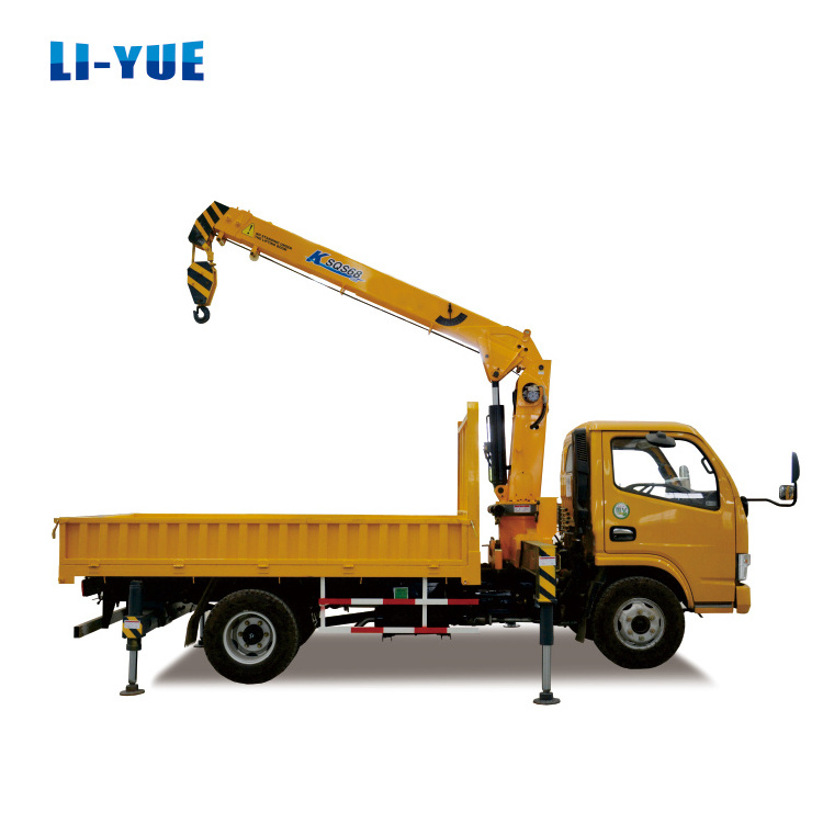 Mini boom crane trailer truck mounded boom crane