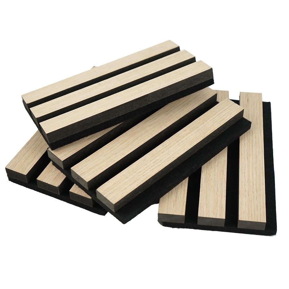 Explosive Models acoustic panels sound proof padding White oak wood slat wall panels