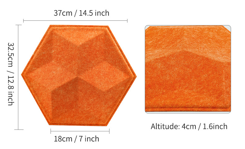 high density 3D hexagon polyester fabric sound proofing felt sound absorption studio acoustic panels