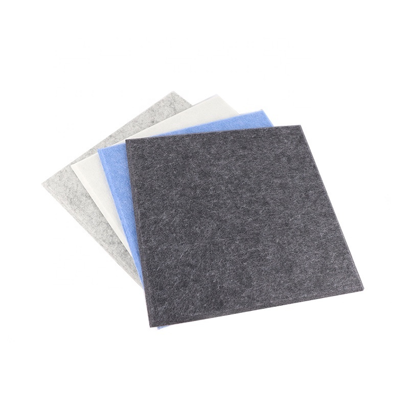 9mm Flame retardant polyester fiber board sound absorbing felt tiles square acoustic panels for Home decoration