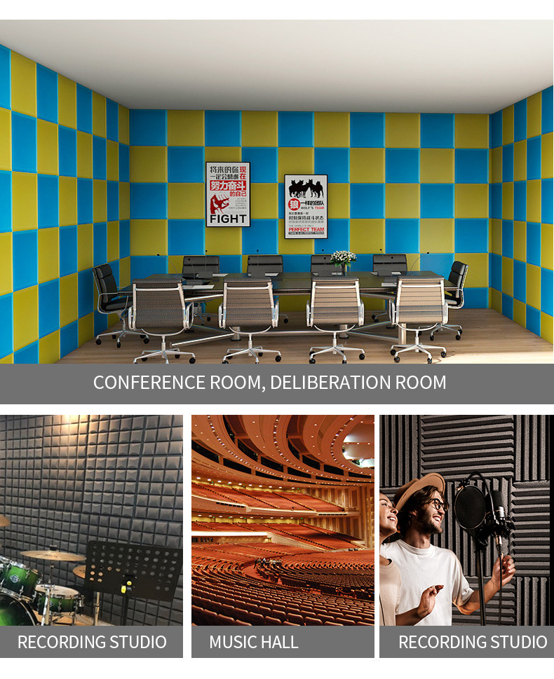 High Density Decorative Wall Soundproof Studio Sound Dampening Foam Acoustic Pyramid Foam Acoustic Panels