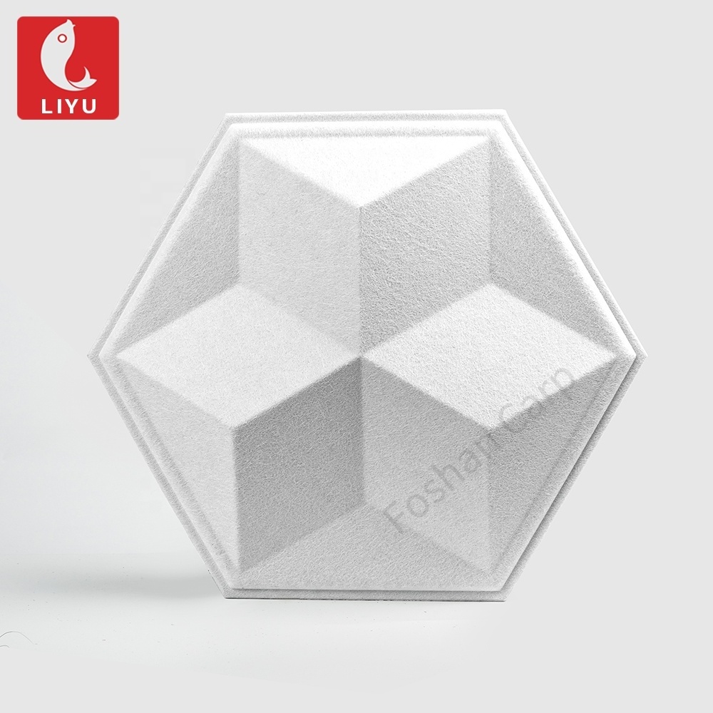 high density 3D hexagon polyester fabric sound proofing felt sound absorption studio acoustic panels