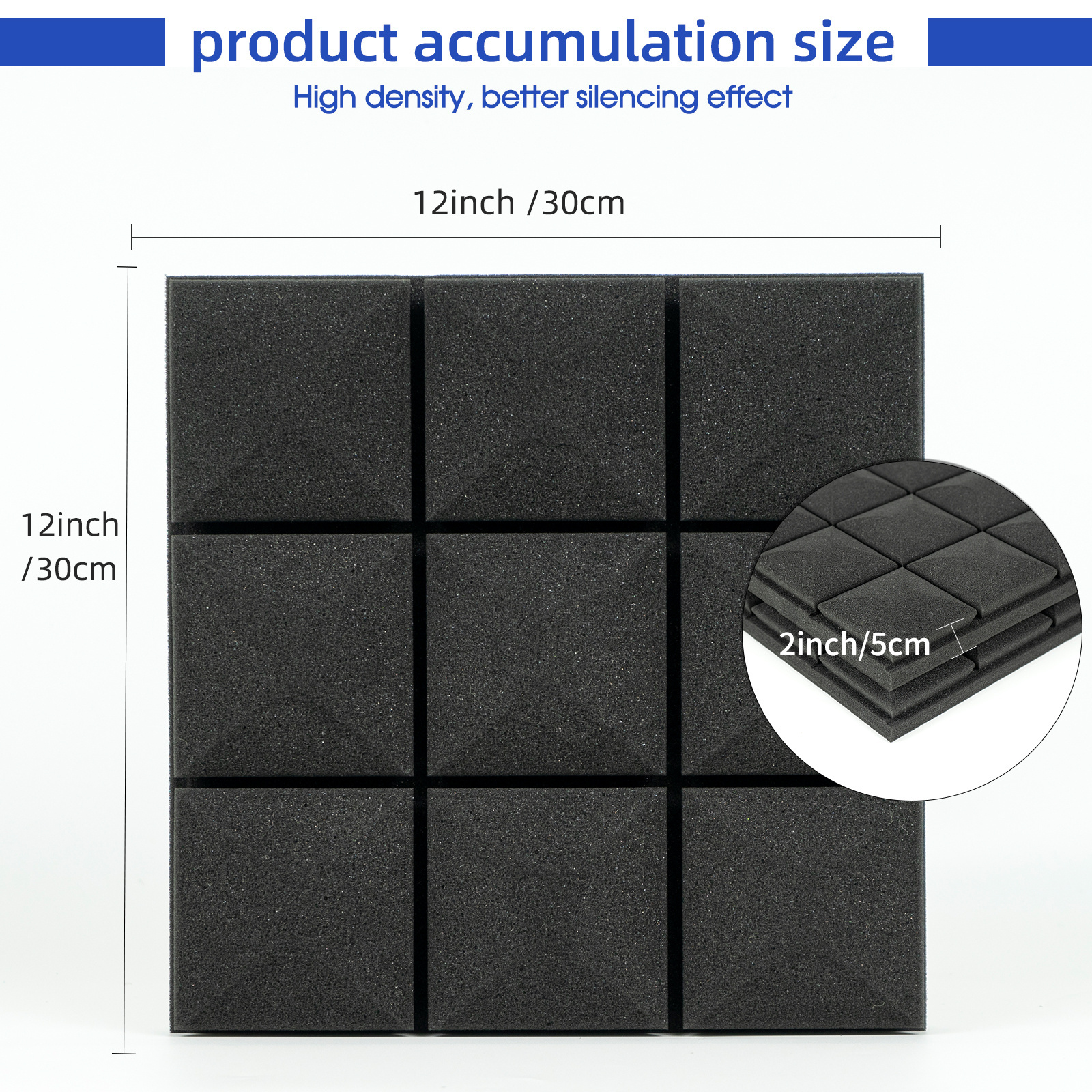 High Density Wedge Sound Proofing Acoustic Wall Panels Noise Cancelling Foam for music studio