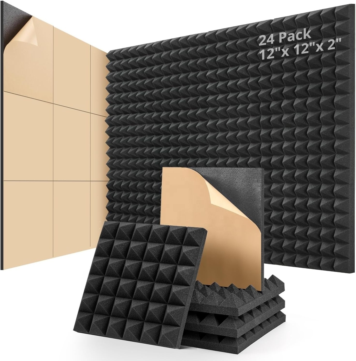 Popular Wholesale Sound Absorbing Board Acoustic Diffuser wedge-shaped Foam Panels black