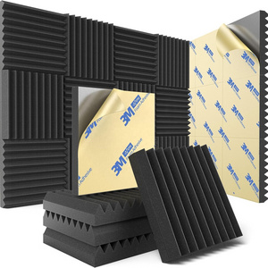 Popular Wholesale Sound Absorbing Board Acoustic Diffuser wedge-shaped Foam Panels black