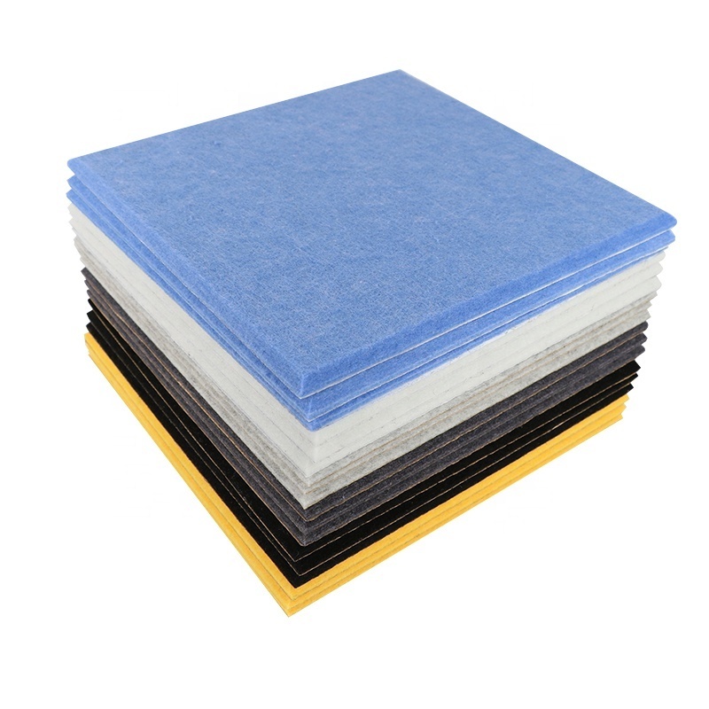 9mm Flame retardant polyester fiber board sound absorbing felt tiles square acoustic panels for Home decoration