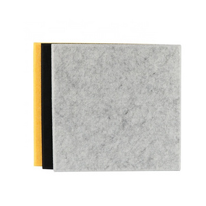 9mm Flame retardant polyester fiber board sound absorbing felt tiles square acoustic panels for Home decoration