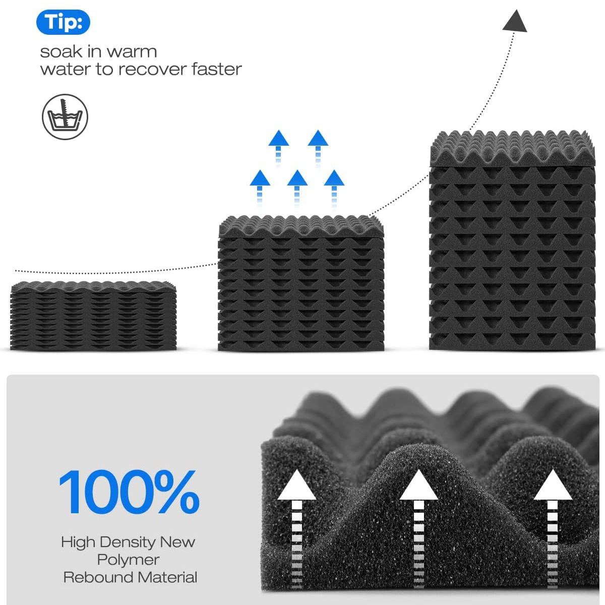 Wave shape soundproof Fire blocking retardant sound absorbing soundproof acoustic egg crate foam