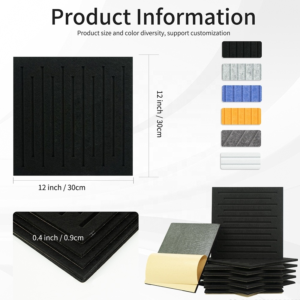 Practical Hot Sale 3D stripe shape Multiple colors acoustic panels soundproof padding wall