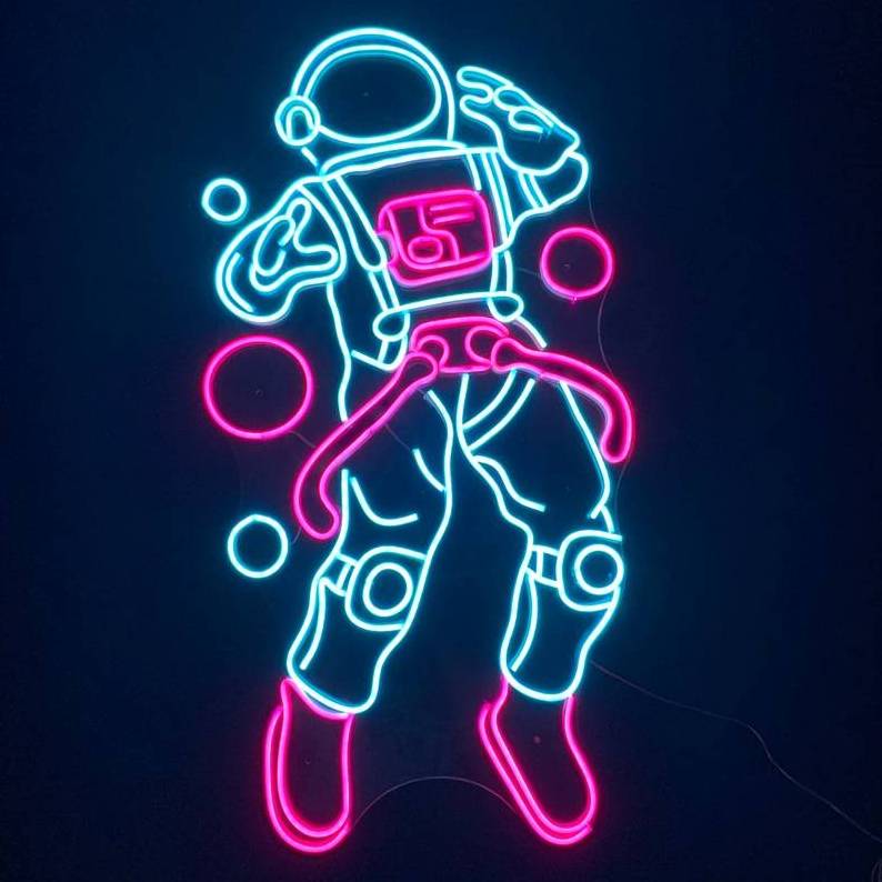 Adjustable Brightness Wall Decor 3D Art Alien Astronaut Neon Light Spaceman LED Neon Signs for Man Cave, Kids Room