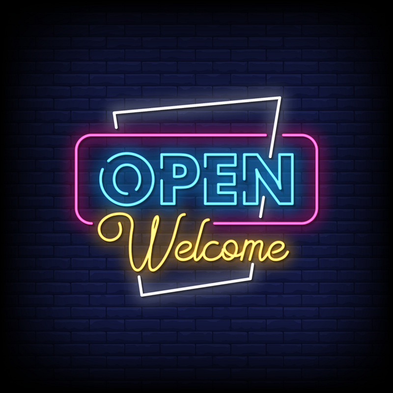 Neon sign open welcome solar open led neon sign lights for business shop