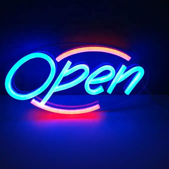 Neon sign open welcome solar open led neon sign lights for business shop