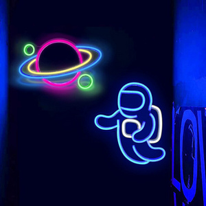 Adjustable Brightness Wall Decor 3D Art Alien Astronaut Neon Light Spaceman LED Neon Signs for Man Cave, Kids Room