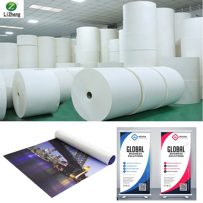 Lizheng PP Paper Flim Roll tear resistance Digital Printable Waterproof Inkjet Coated Glossy PP Synthetic Paper for Printing