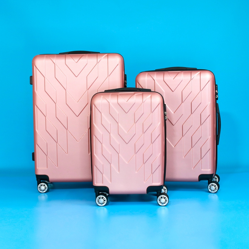 4 Wheel Spinner ABS PC Luggage 3 Piece Plastic Hard Shell Luggage Suitcase in 20 24 28 Size