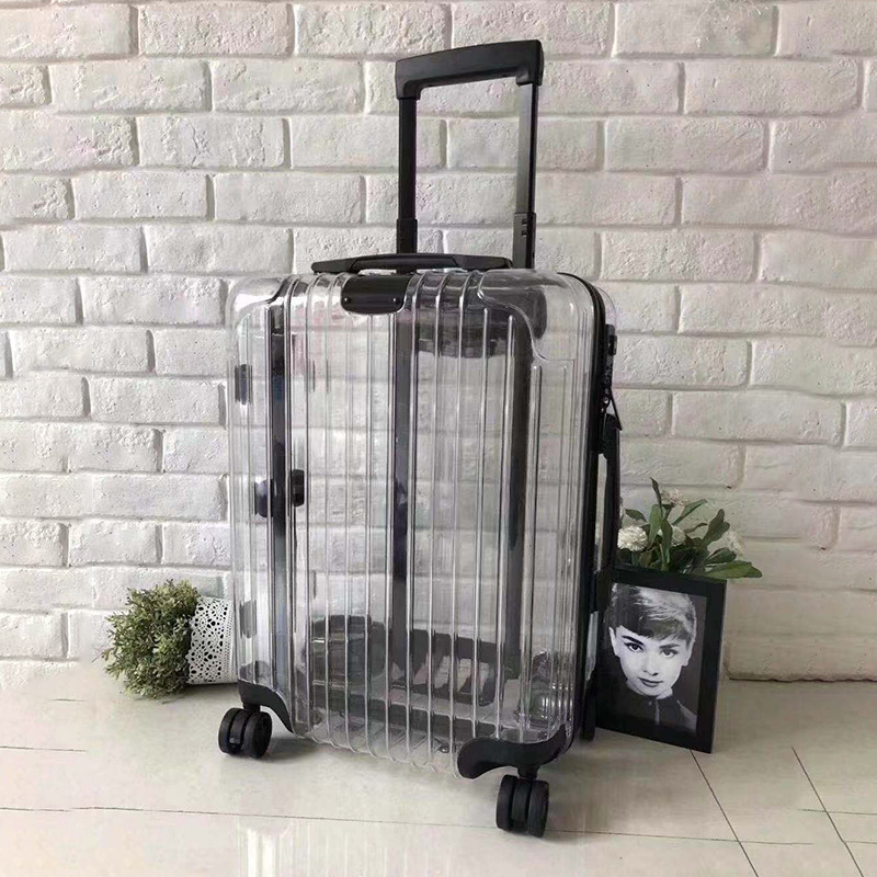 PVC transparent suitcase with waterproof and wear-resistant protection for travel luggage