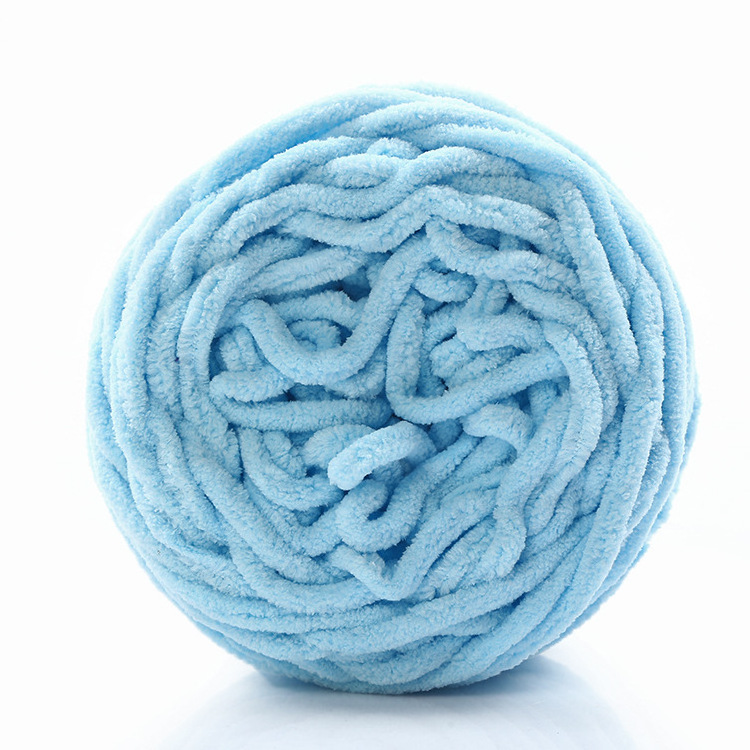 100% Polyester 100g/ball 0.8cm thick bulky chenille chunky yarn for crochet hand knitting