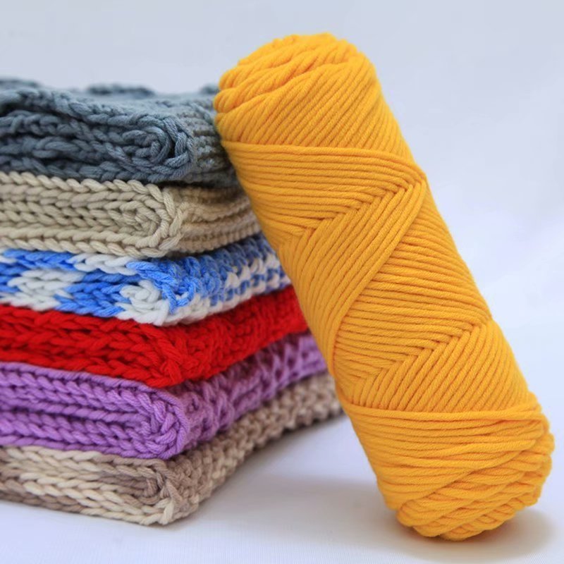 Free Samples Multi Colored 8ply 100g Milk Cotton Blended Yarn for Crochet and Knitting