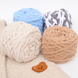 100% Polyester 100g/ball 0.8cm thick bulky chenille chunky yarn for crochet hand knitting