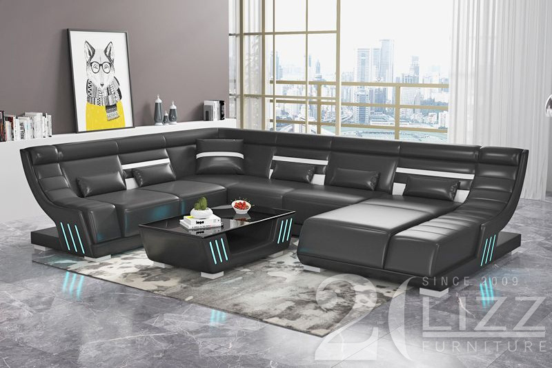 Wholesale Latest Design Couches Living Room Bonded Leather Sectional Sofa Set