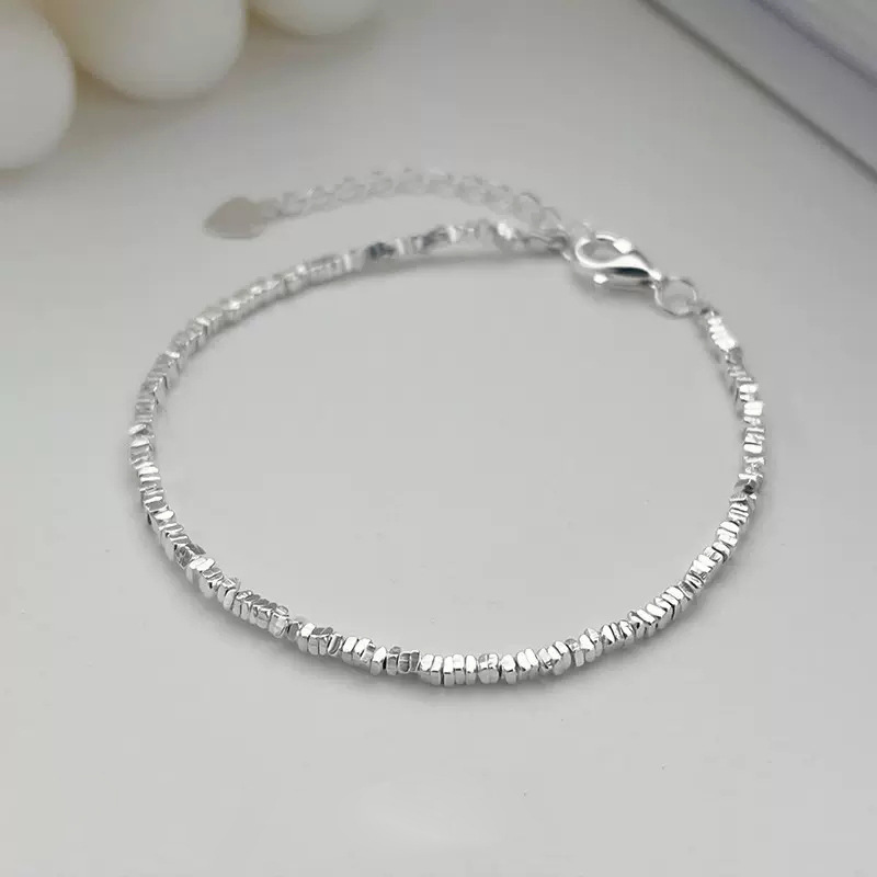 999 foot silver broken silver several two sterling silver bracelet female design ins wind geometric hand jewelry gift