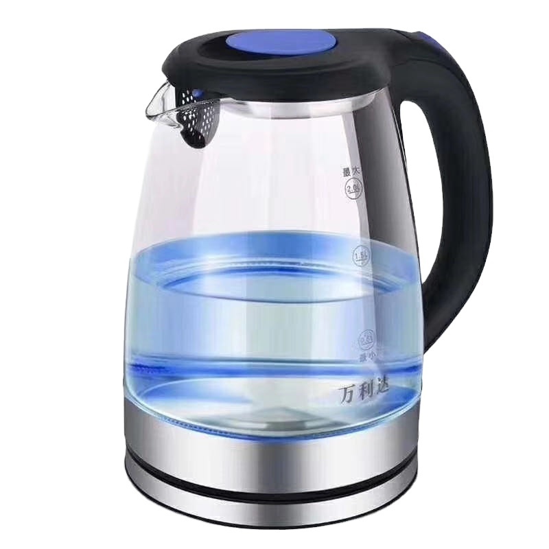 Hotel 1.8L Glass electric kettle Stainless Steel Kettle with Blue LED indicator Light for travel