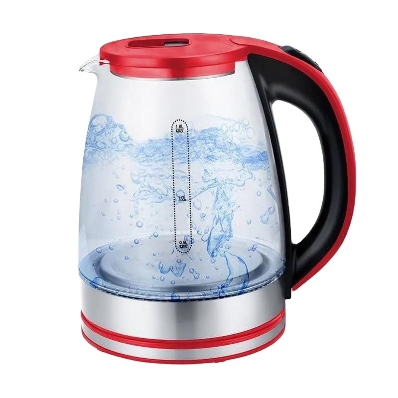 Hotel 1.8L Glass electric kettle Stainless Steel Kettle with Blue LED indicator Light for travel