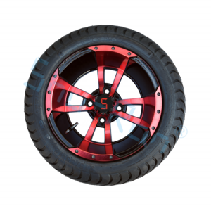 215/35-12 Golf Car Red Glossy Black Wheels Durable Tires for Golf Carts