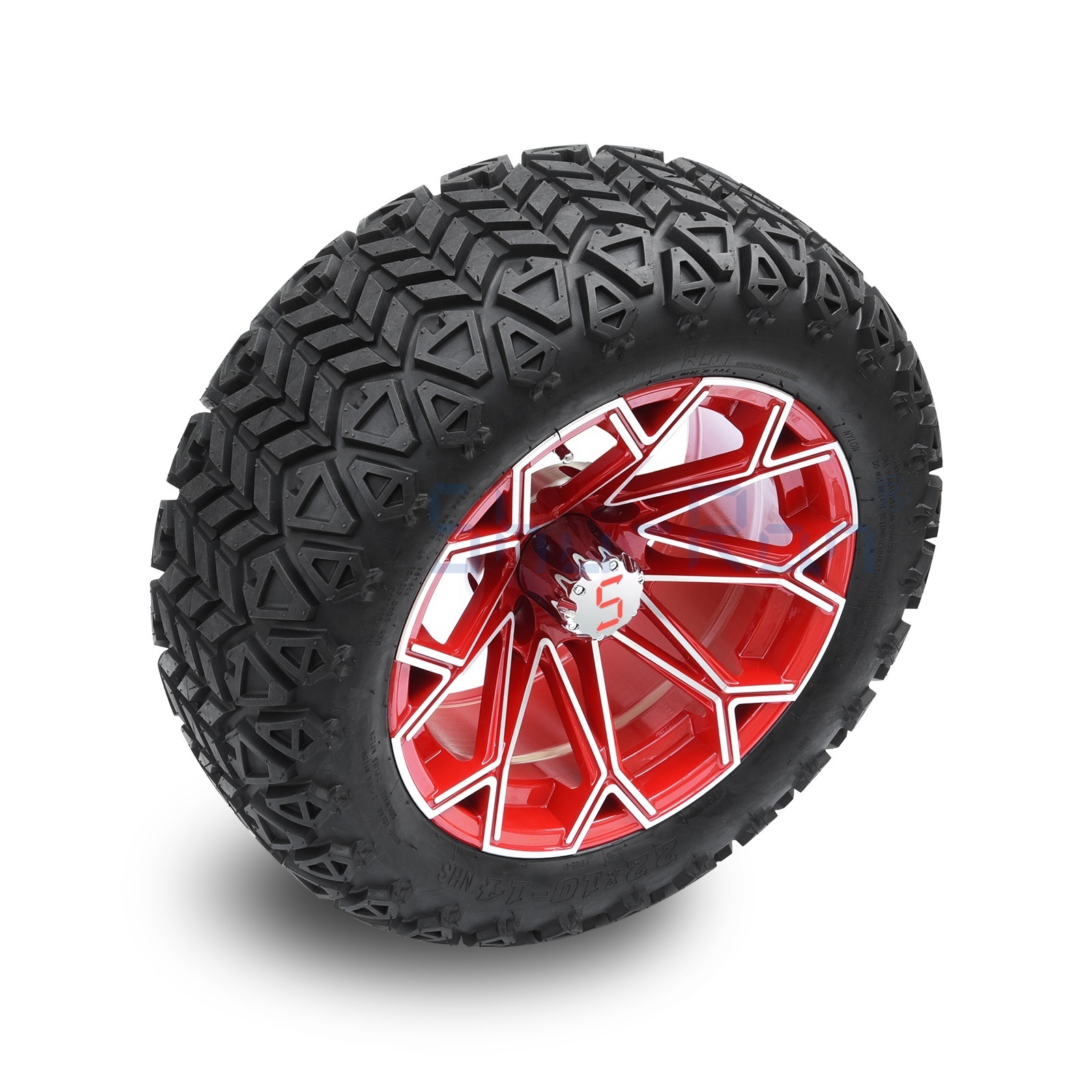 Golf Cart Red Wheels and ATV Tires 22*10-14 inch