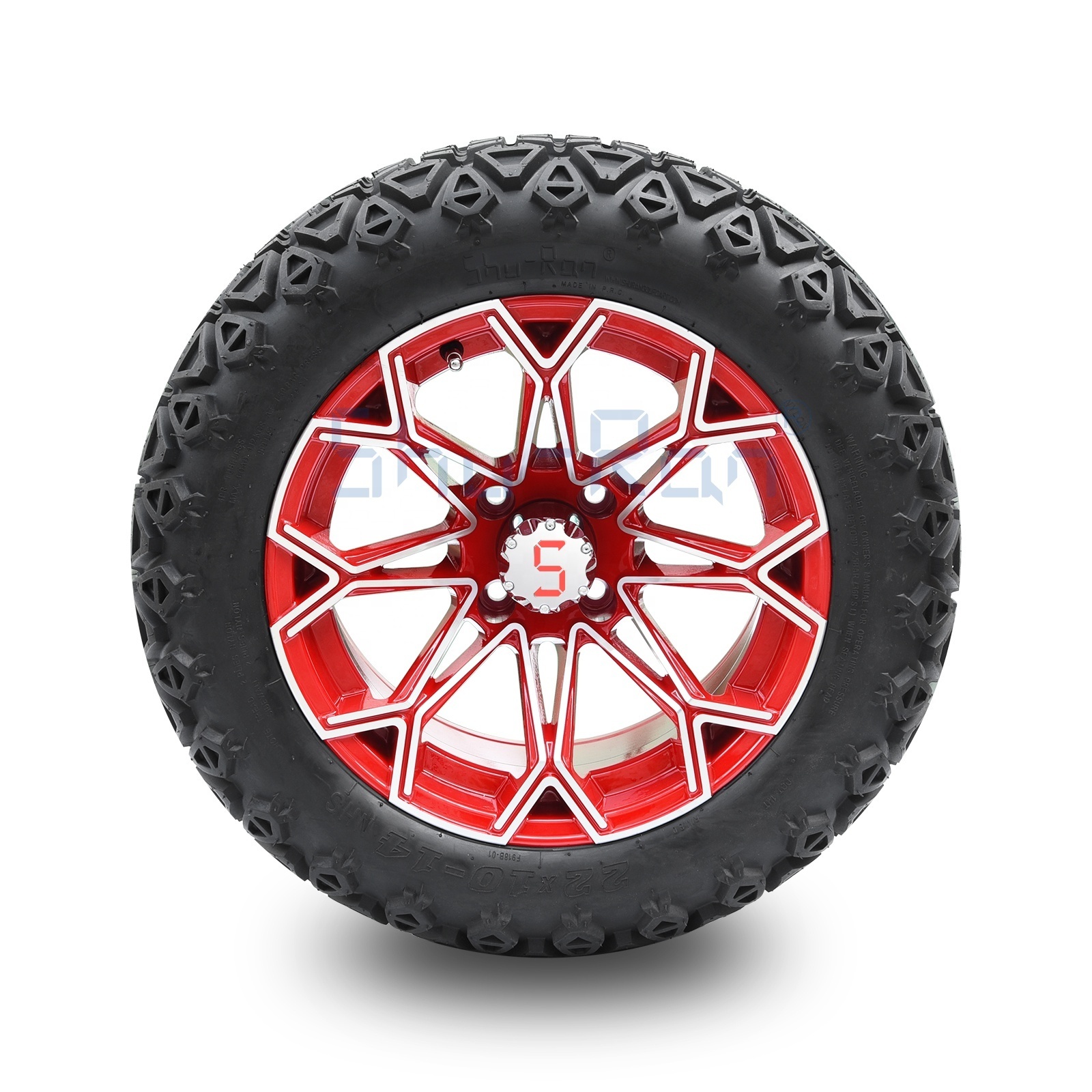 Golf Cart Red Wheels and ATV Tires 22*10-14 inch