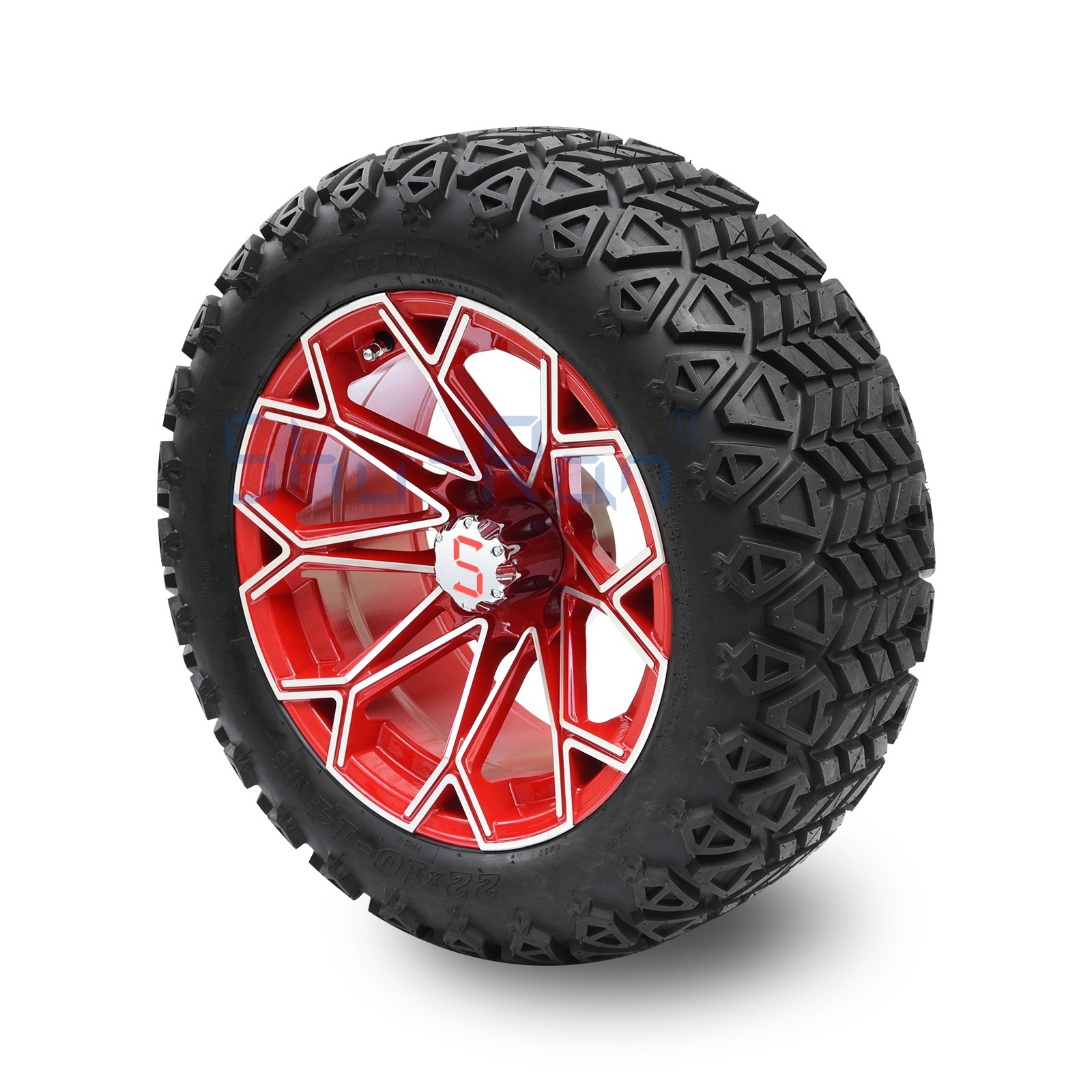 Golf Cart Red Wheels and ATV Tires 22*10-14 inch