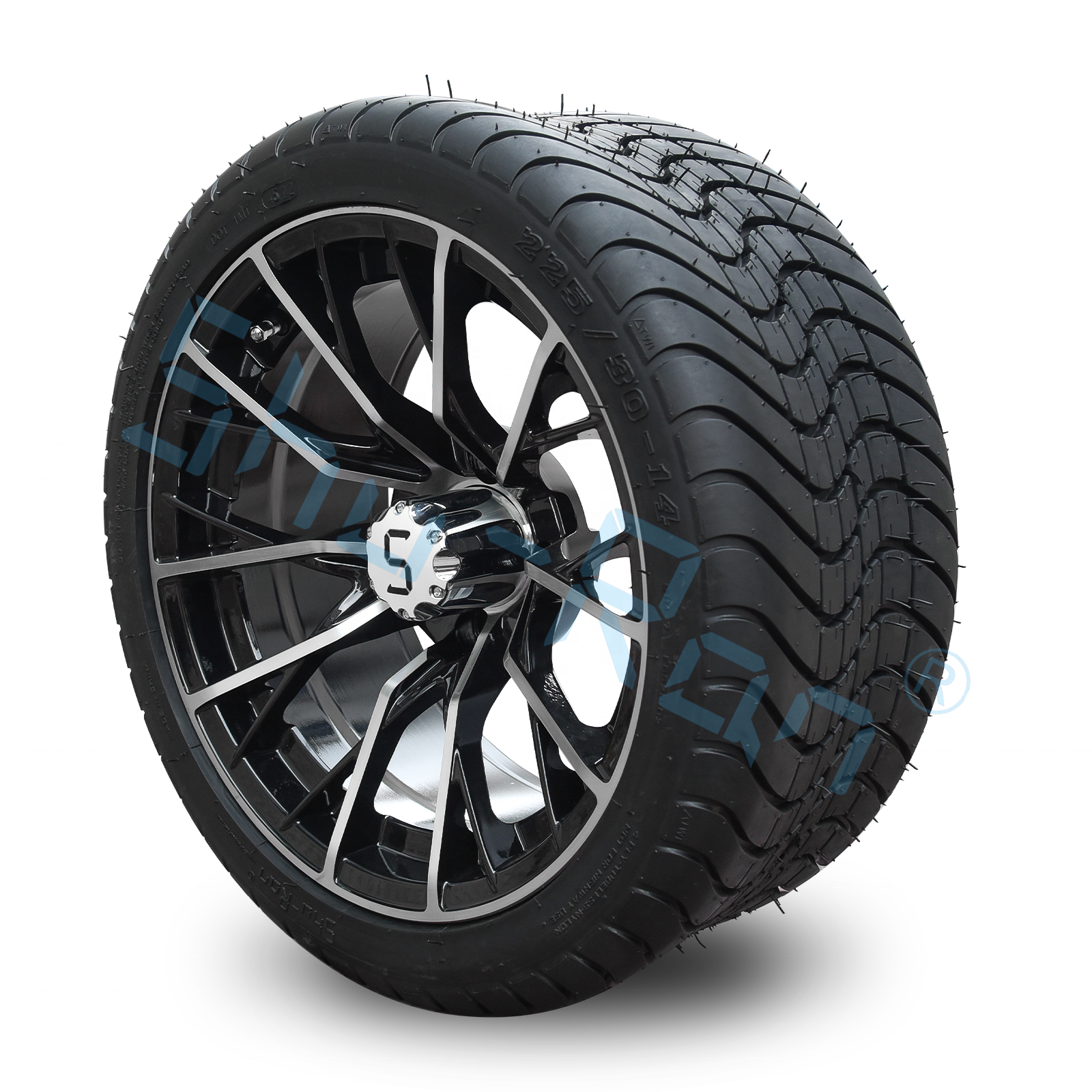 225/30-14 Custom Golf Cart Street Legal Wheels and Tires for atv/utv