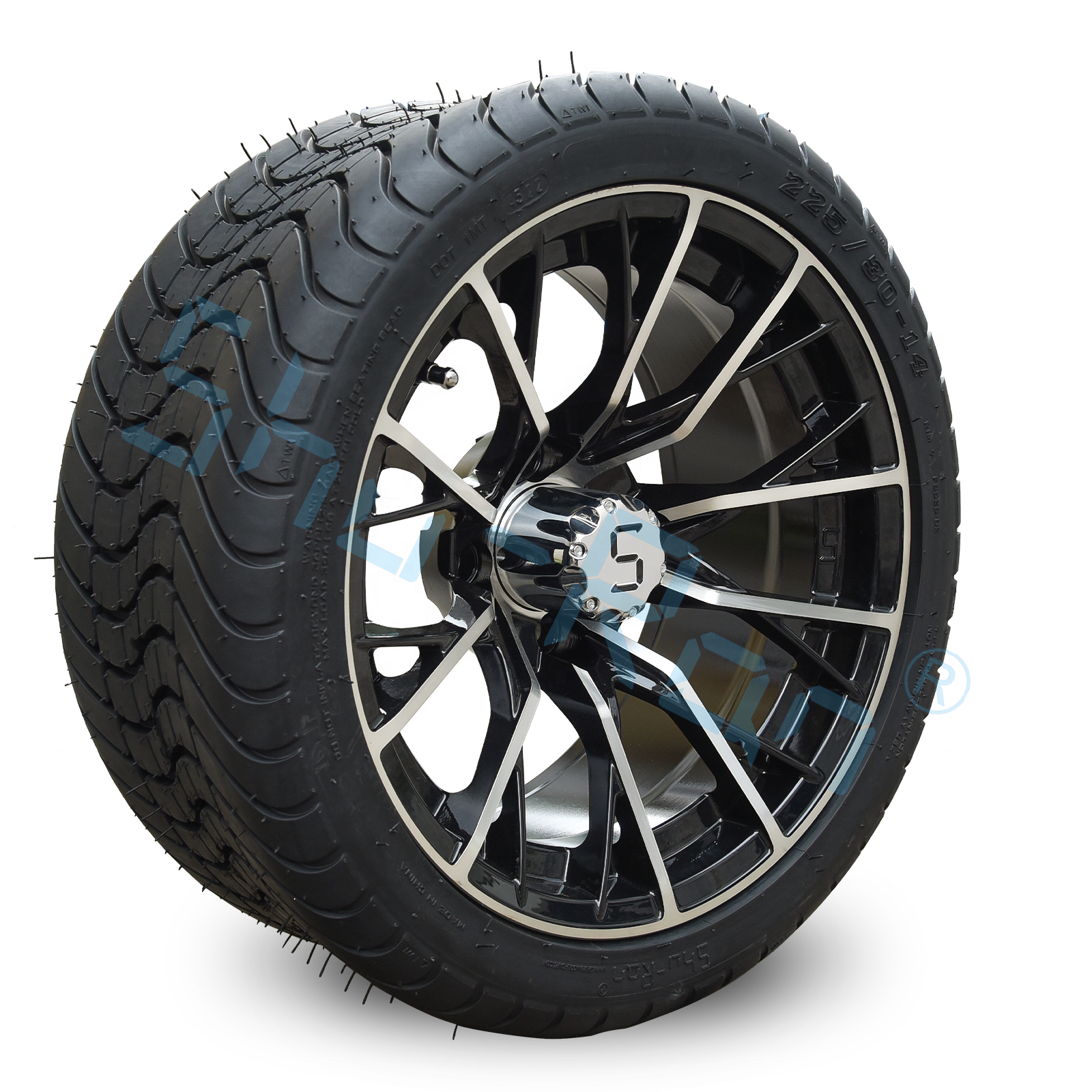 225/30-14 Custom Golf Cart Street Legal Wheels and Tires for atv/utv