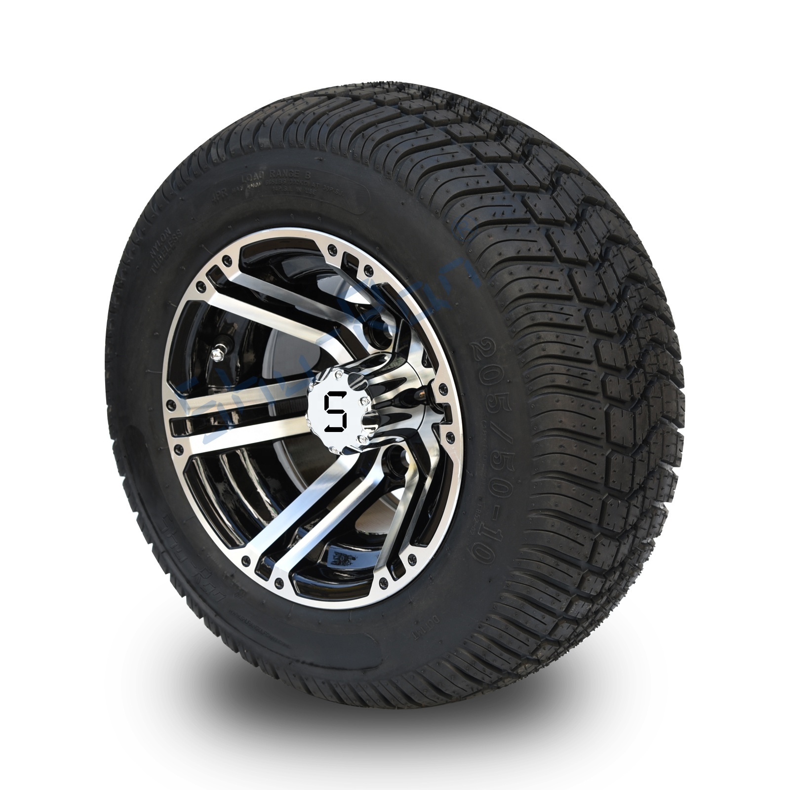 Golf Cart Wheels and Tires Combo 10 inches 205/50-10 Low Profile Golf Cart Tires