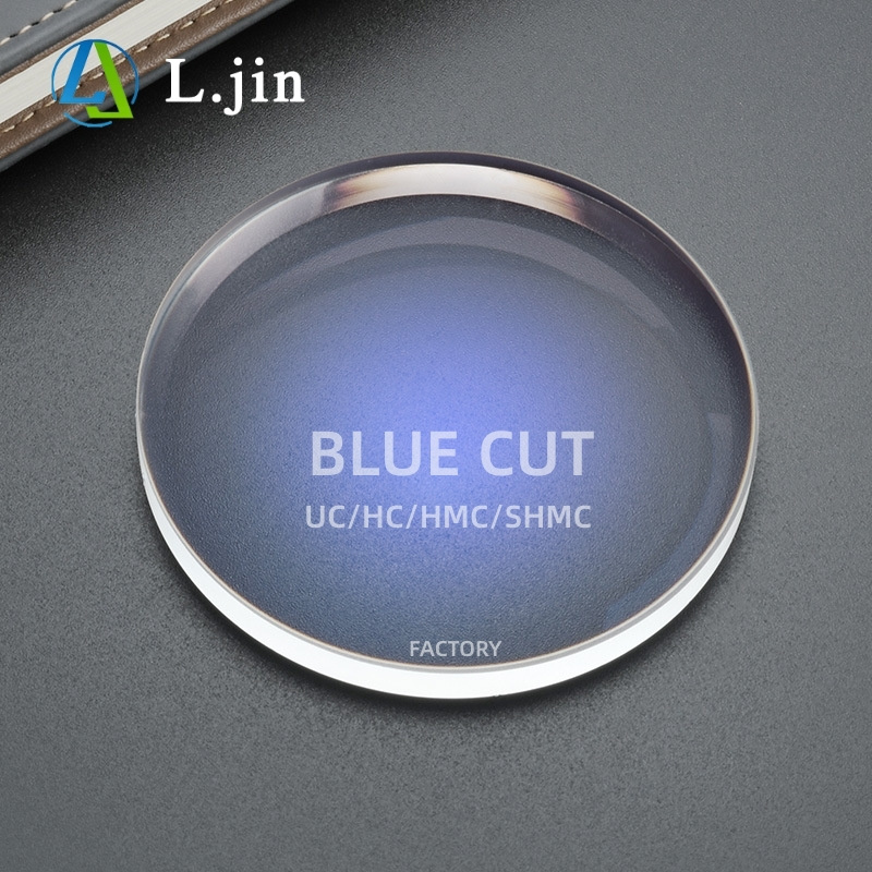 L.JIN factory 1.56 1.60 aspheric single vision blue cut blocking light uv400+ prescription spectacle lenses for glasses