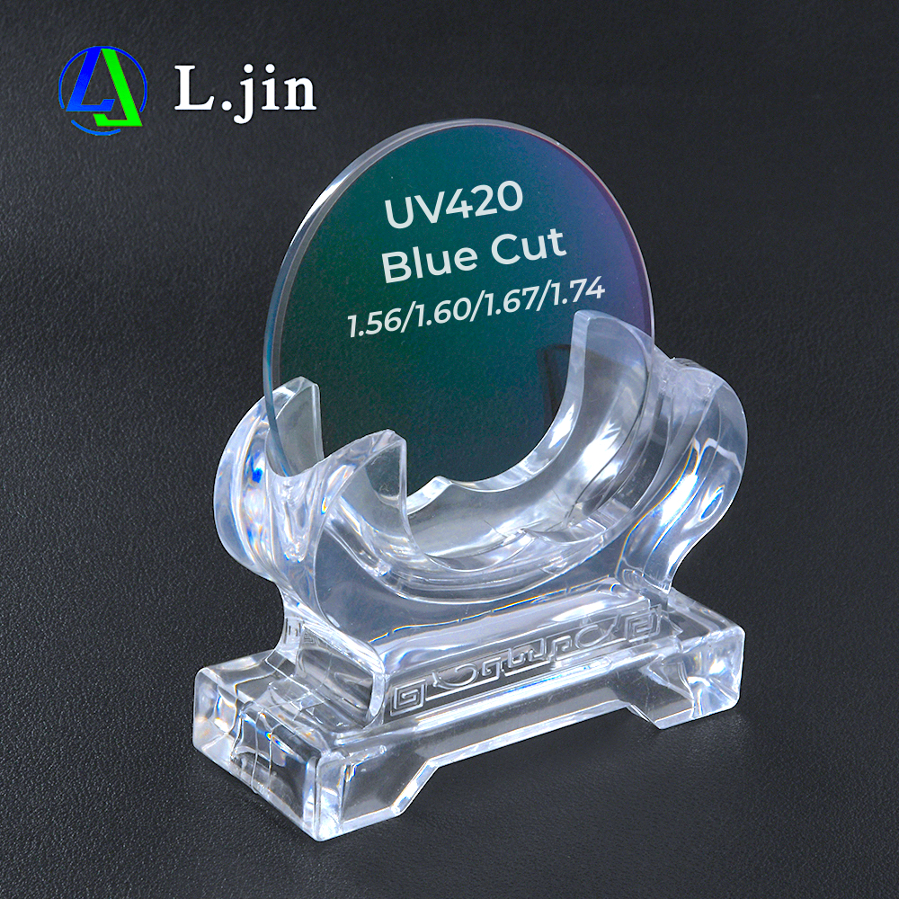 L.JIN factory 1.56 1.60 aspheric single vision blue cut blocking light uv400+ prescription spectacle lenses for glasses