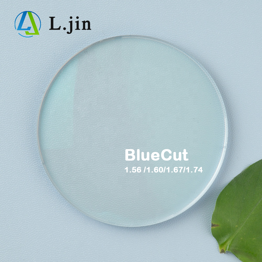 L.JIN factory 1.56 1.60 aspheric single vision blue cut blocking light uv400+ prescription spectacle lenses for glasses