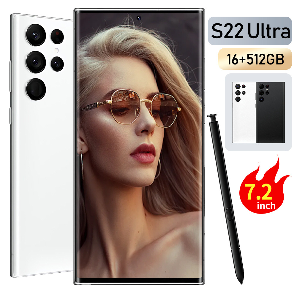 2023 popular original S22 Ultra16GB 512GB smart phone with built-in pen 5G smart phone Android 12 mobile phone