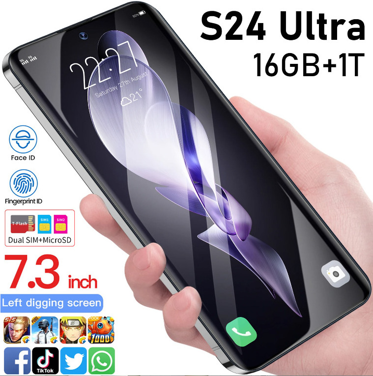 High Quality Wholesale S24 Ultra 7.3 HD Screen phones Unlocked Original Hand Cell Phones for Original S24 Ultra 16G 1TB