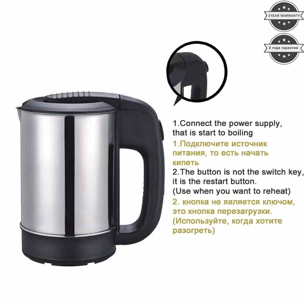 Oem Outdoor 0.6L Multi-function camping kettle 12v/24v Car Electric Kettle