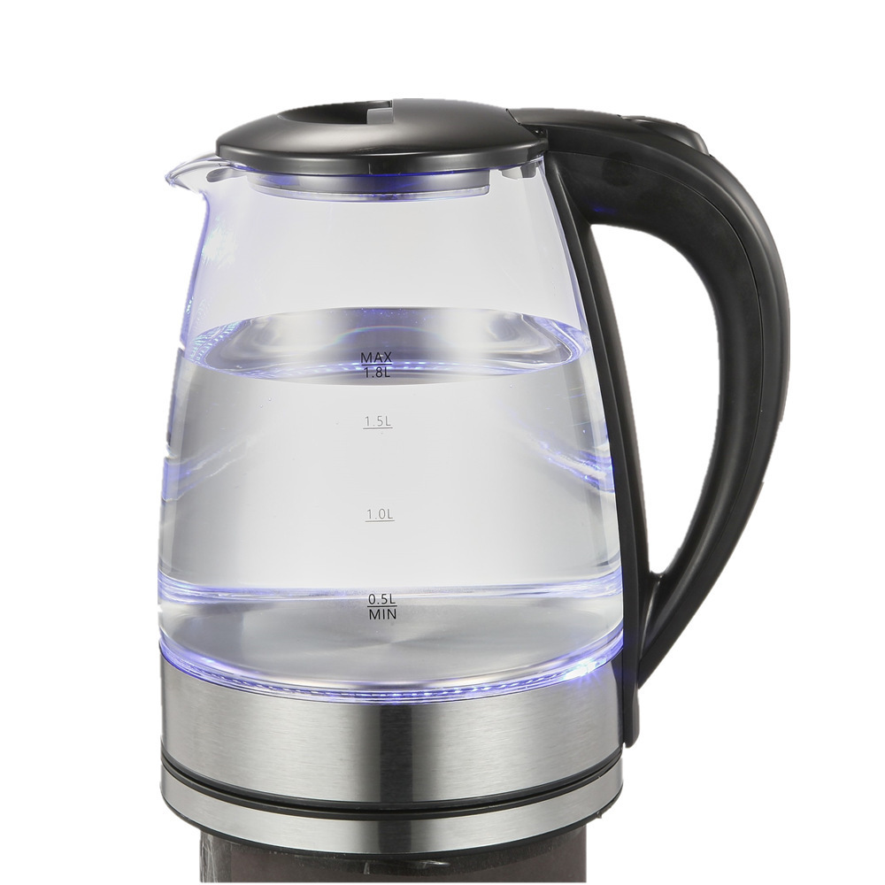 High Quality 360 Degree Rotational Base Glass Electric Kettle  Double Metal Controller 1.8l  Electric Kettle For  Home