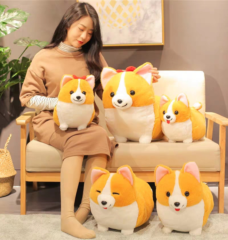 2024 Hot Selling Children Toys Custom Plush Welsh Corgi Kawaii Stuffed Animals Cute Corgi Soft Cushion Toys For Sale