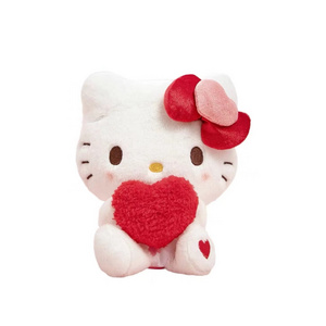 Wholesale Japanese Popular Plush Toys Cute Hello Kitty with Heart Children Plush Toys Valentines Gift for Girls